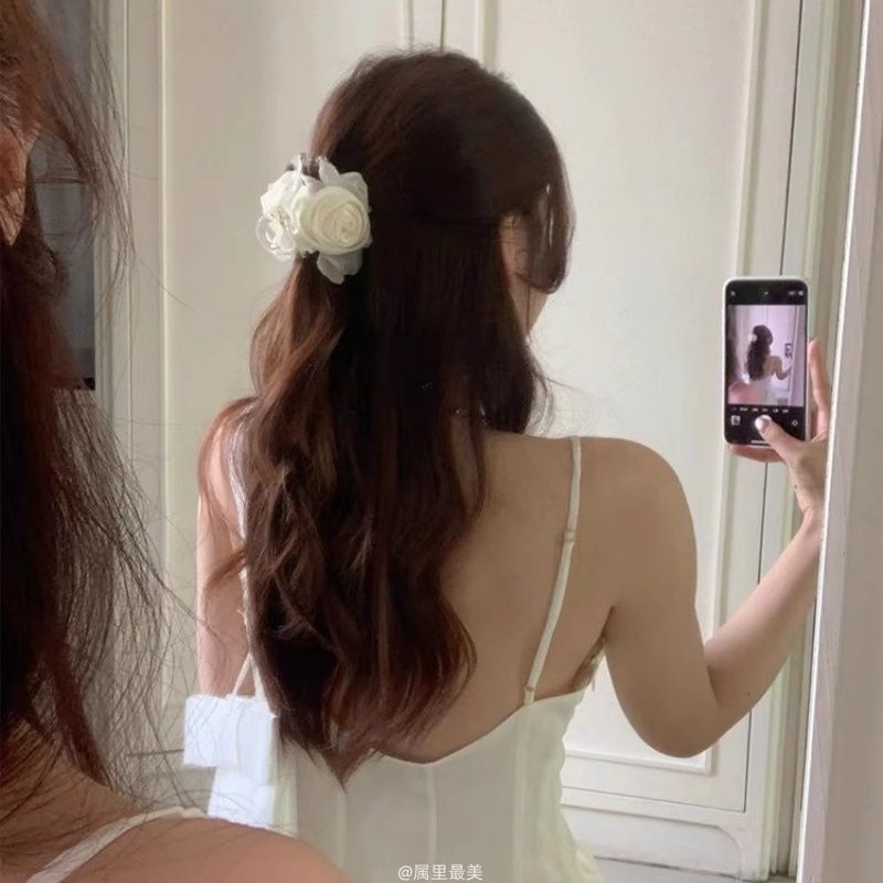 Fabric Flower Claw Hair