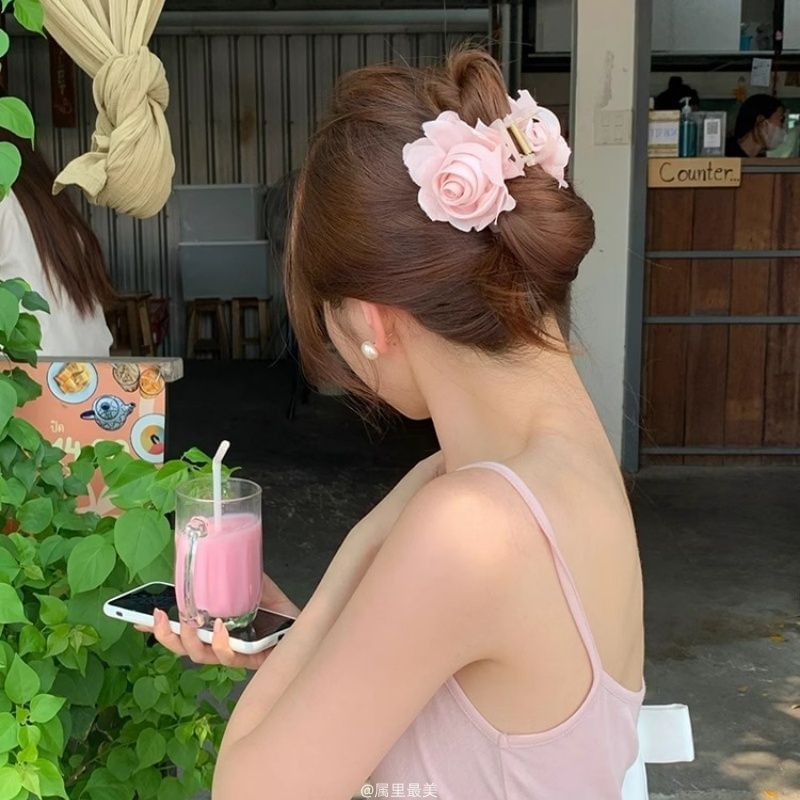 Fabric Flower Claw Hair