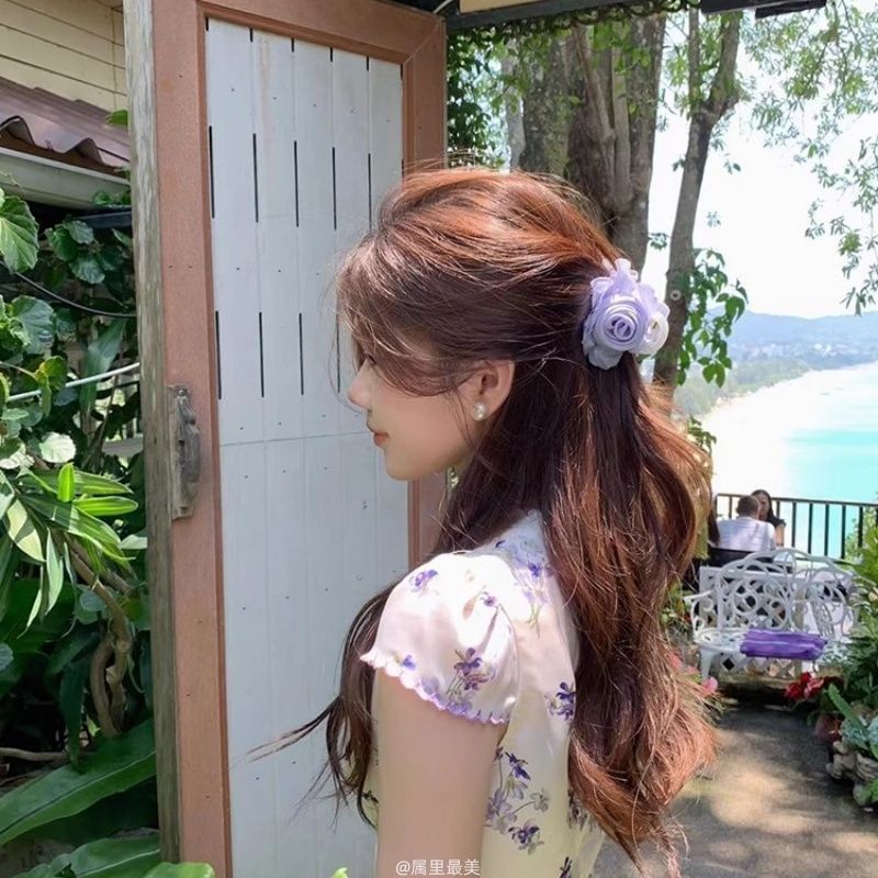 Fabric Flower Claw Hair