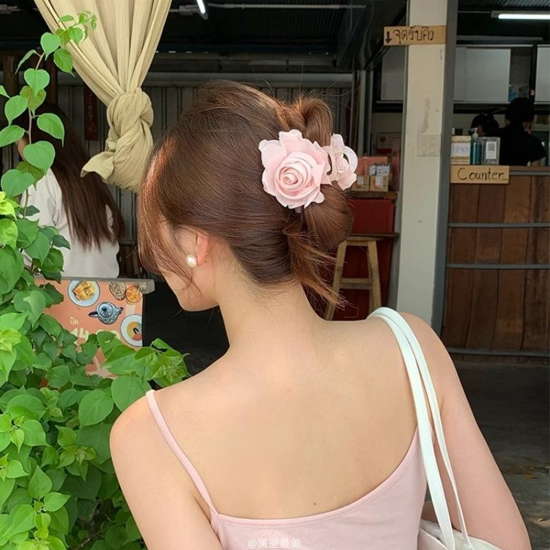 Fabric Flower Claw Hair