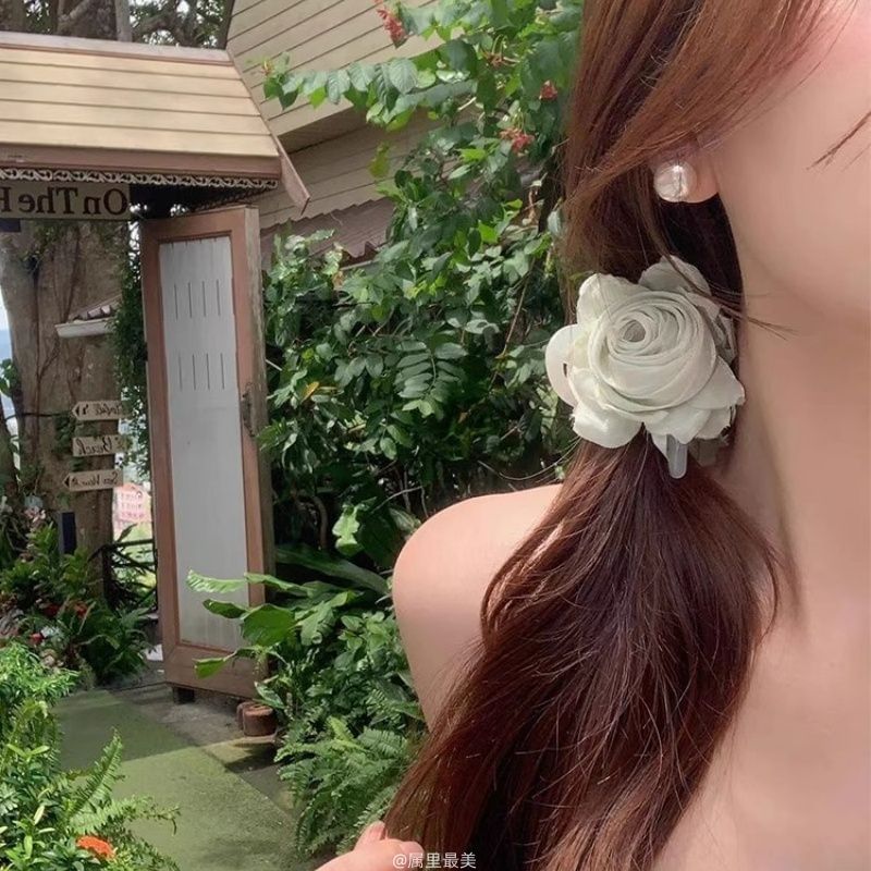 Fabric Flower Claw Hair