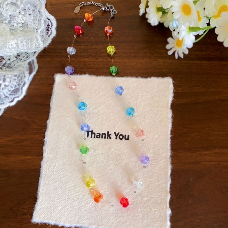 Beaded Necklace Rainbow