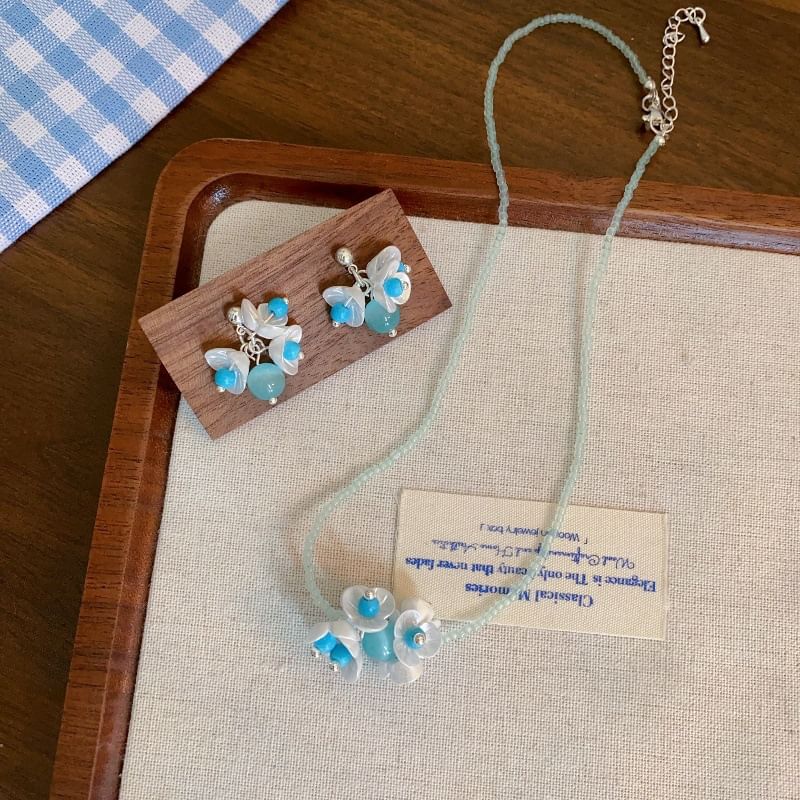 Beaded Necklace Earring / Drop Floral