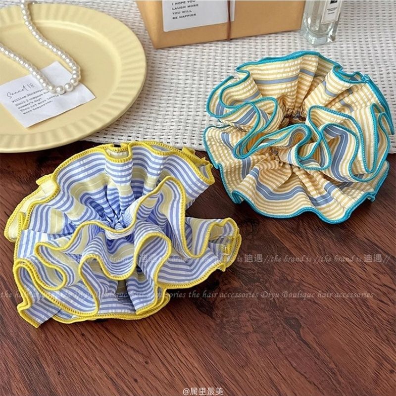 Scrunchie Ruffled Striped