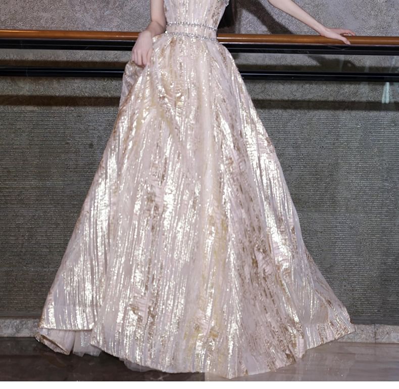 Embellished Gown A-Line Strapless Evening