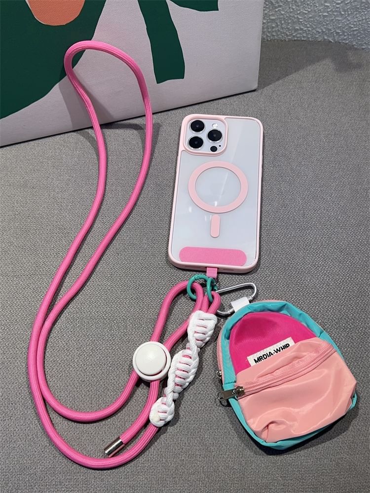 Adjustable Phone Braided Pad with Lanyard
