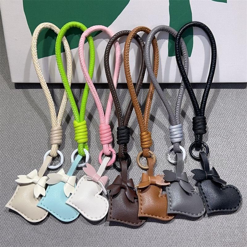 Bear Phone Pad Leather and Faux Lanyard with Strap