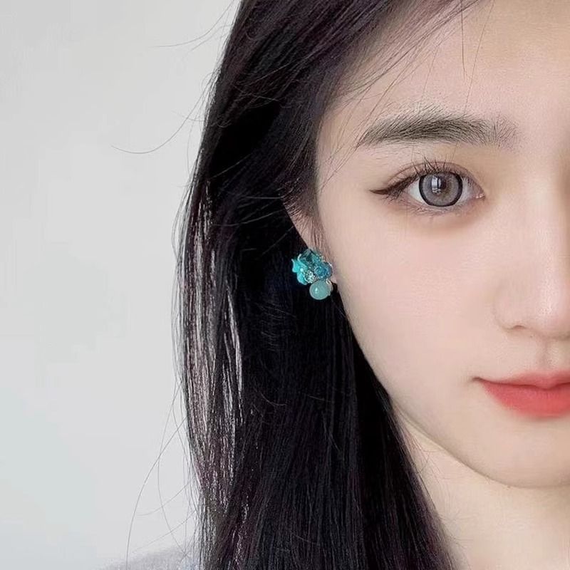 Earring Floral Rhinestone Statement Alloy