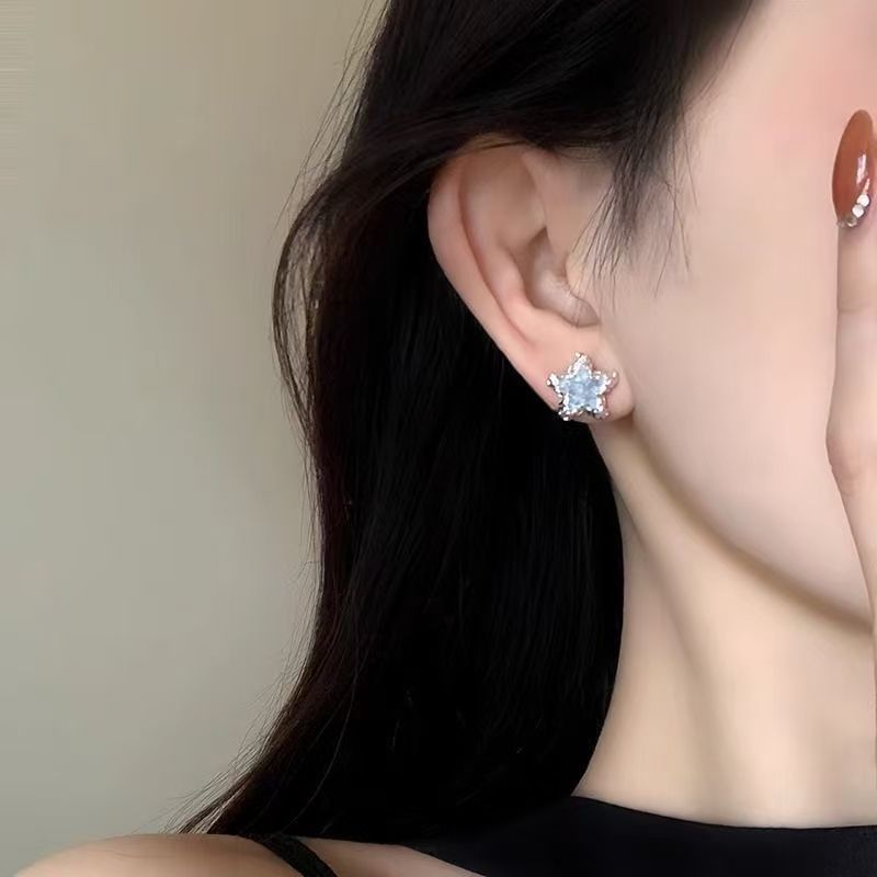 Star Earring Stud Alloy Faux Crystal