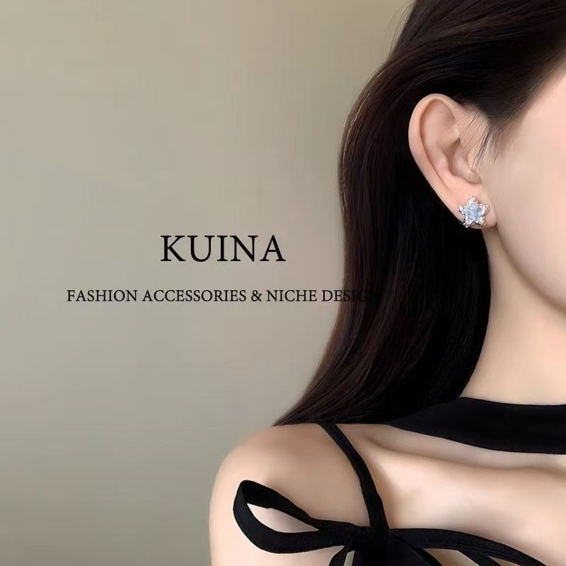 Star Earring Stud Alloy Faux Crystal