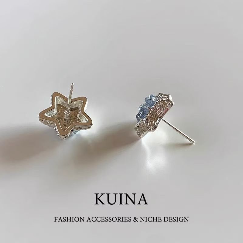 Star Earring Stud Alloy Faux Crystal