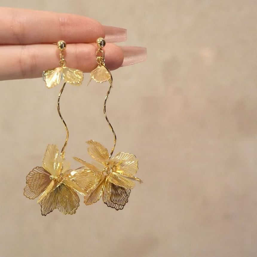 Petal Earring Dangle Alloy Butterfly