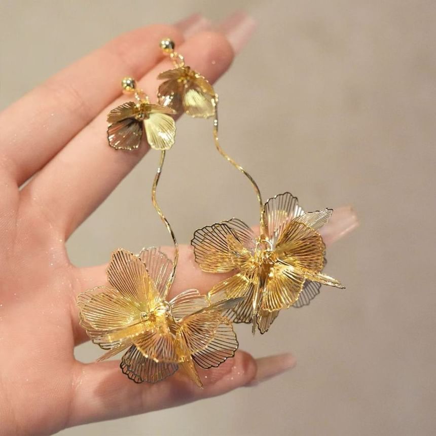 Petal Earring Dangle Alloy Butterfly
