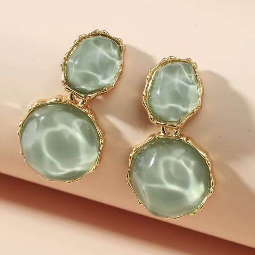 Earring Ripple Asymmetrical Drop Alloy