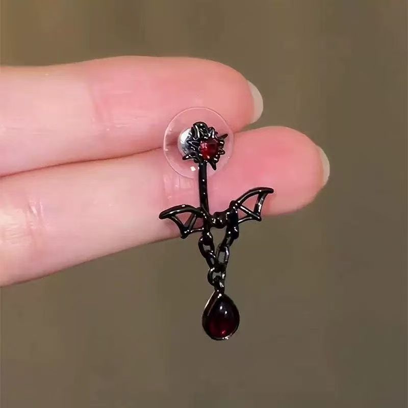 Earring Dangle Alloy Bat Rhinestone