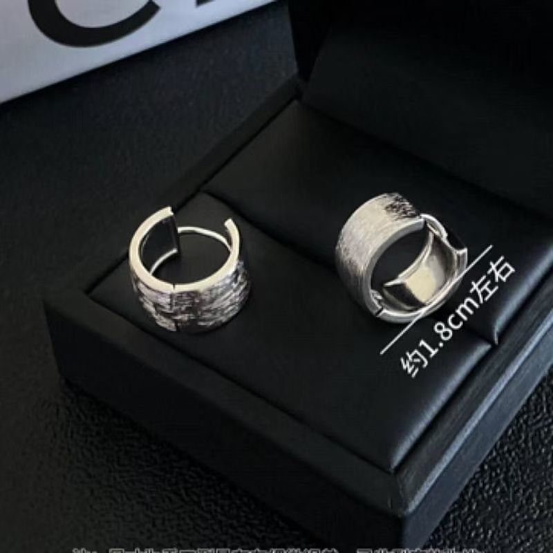 Earring Huggie Alloy Brushed