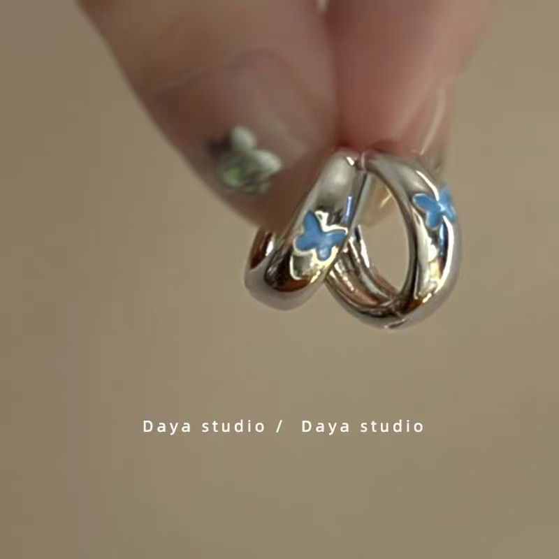 Huggie Glaze Butterfly Earring Alloy