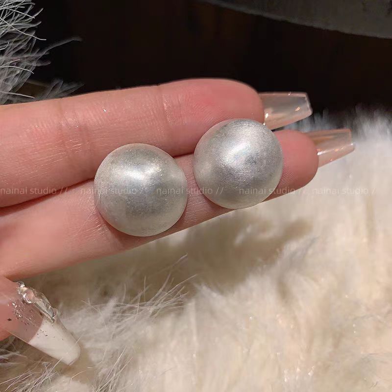 Stud Alloy Bead Brushed Earring