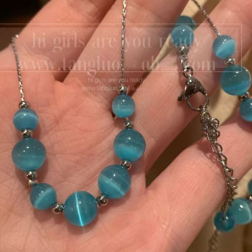 Faux Gemstone Choker Alloy Bead