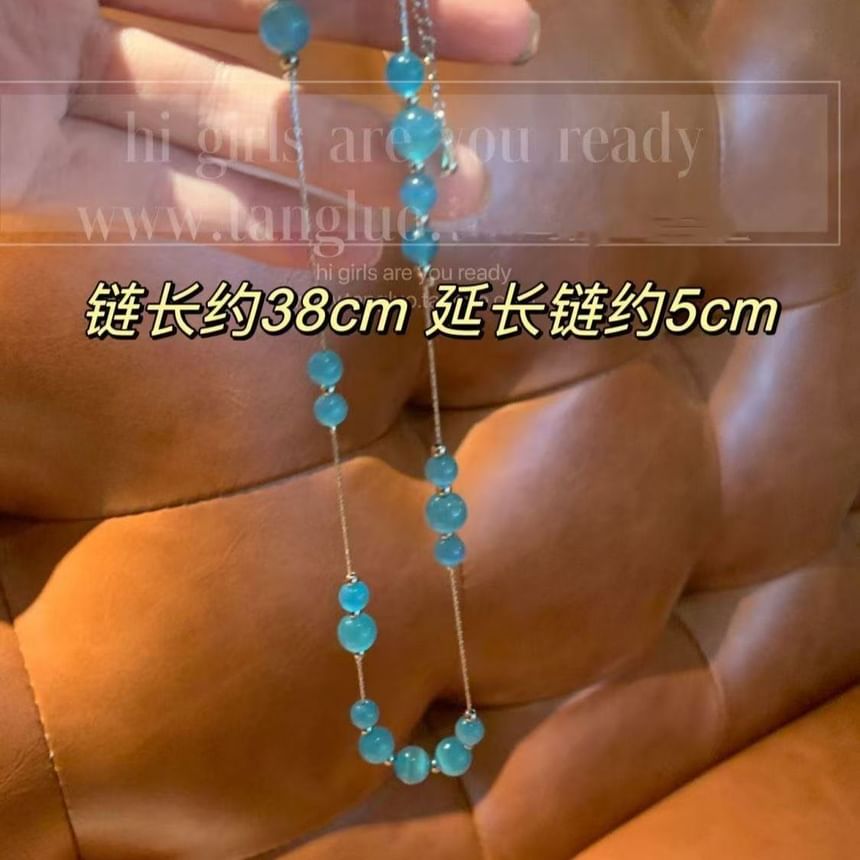 Faux Gemstone Choker Alloy Bead