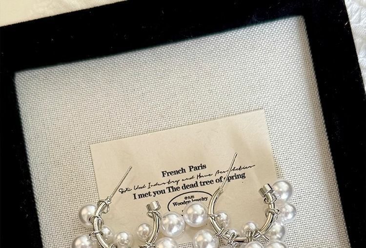 Faux Drop Alloy Earring Pearl