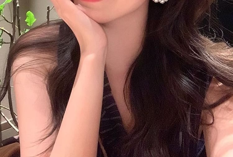 Faux Drop Alloy Earring Pearl