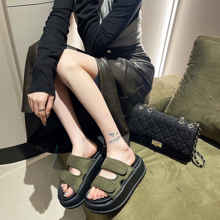 Adhesive Platform Sandals Strap