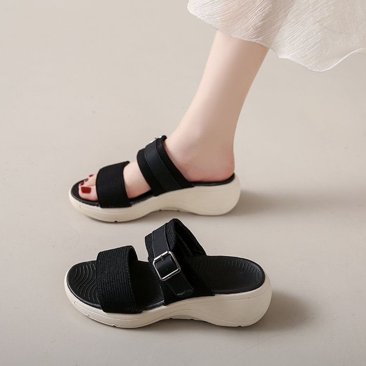 Slide Wedge Sandals Heel