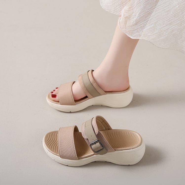 Slide Wedge Sandals Heel