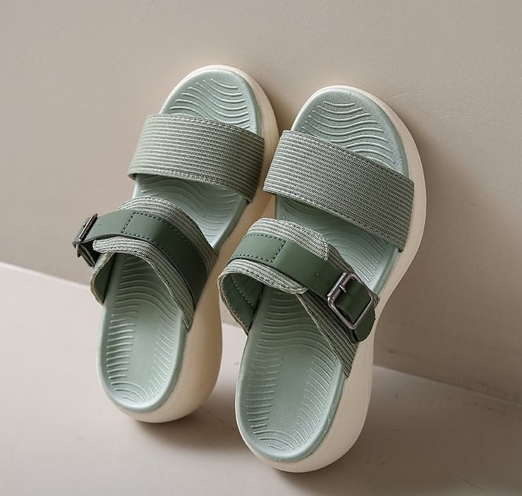 Slide Wedge Sandals Heel