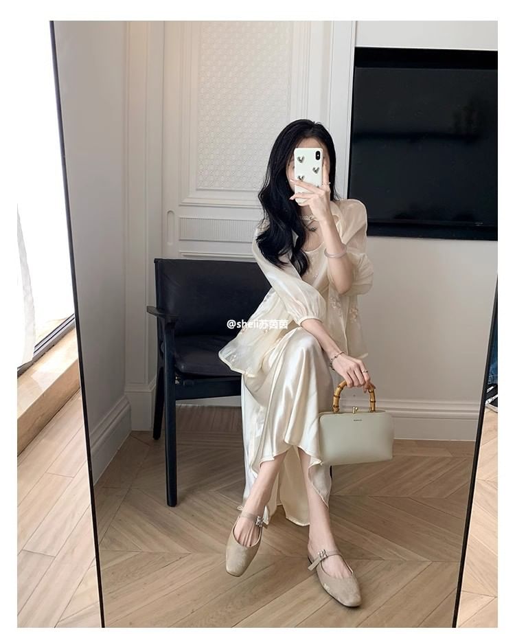 Square Toe Rhinestone Chunky Heel Mules