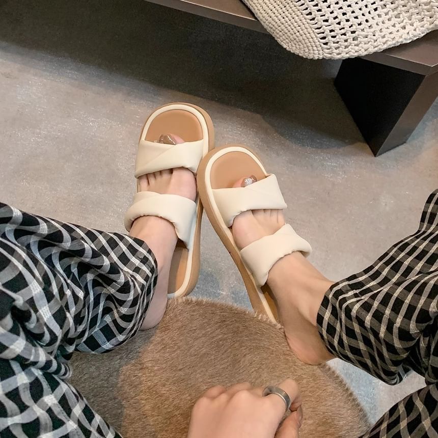 Double-Strap Slide Sandals