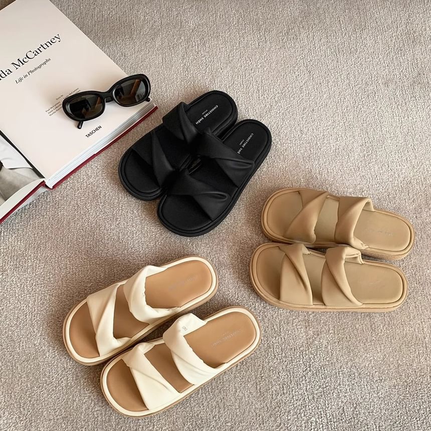 Double-Strap Slide Sandals
