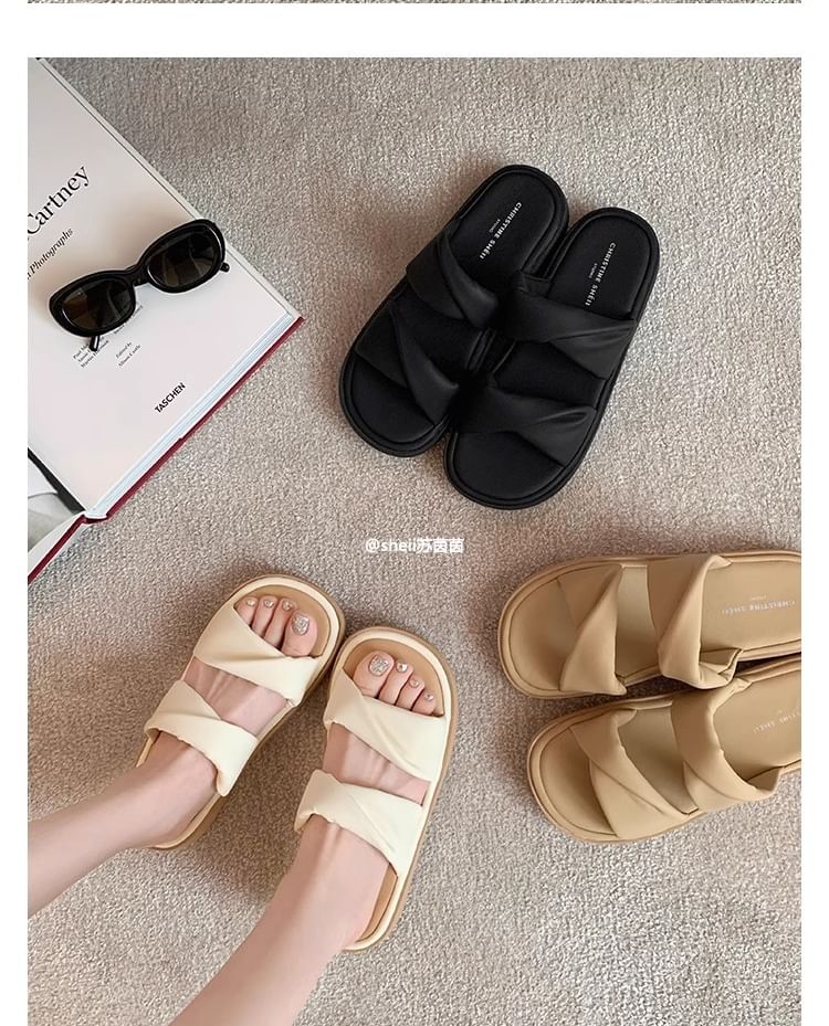 Double-Strap Slide Sandals