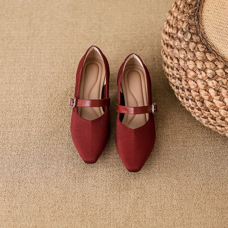 Escarpins Mary Jane à bout carré et talon épais