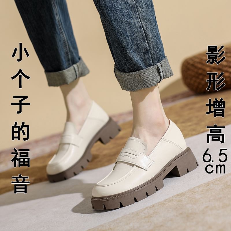 Platform Chunky Heel Loafers