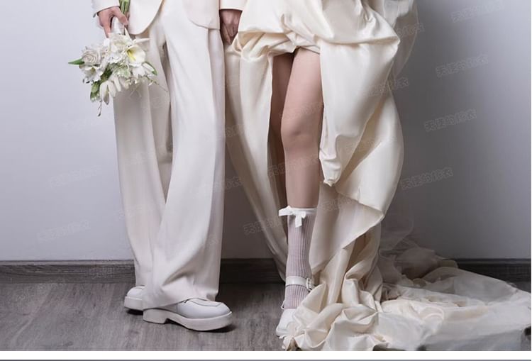 Floral Gown Plain Wedding Tube A-Line High-Low Applique Ruched