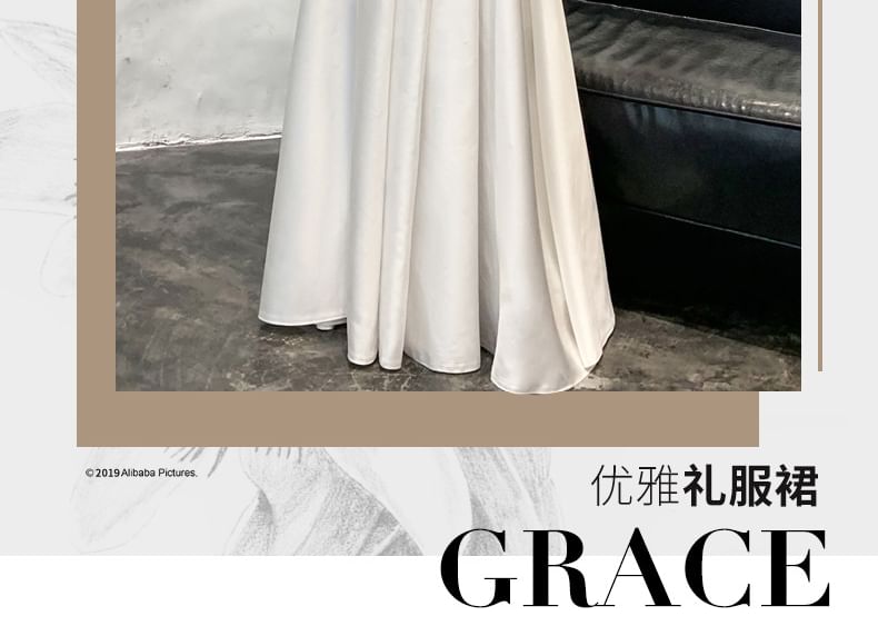 A-Line Evening Tone Bow Two Gown Strapless