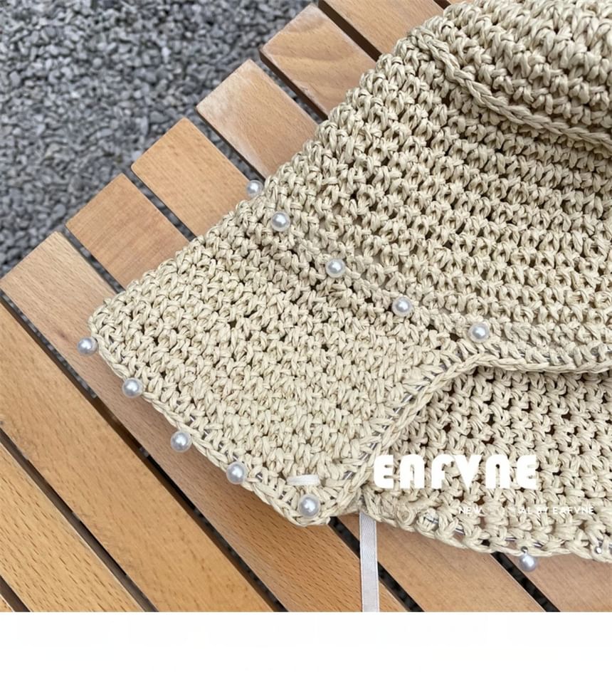 Hat Straw Lace-Up Cloche