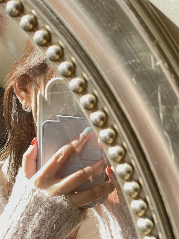 Leverback Heart Ear Stud Silver Sterling