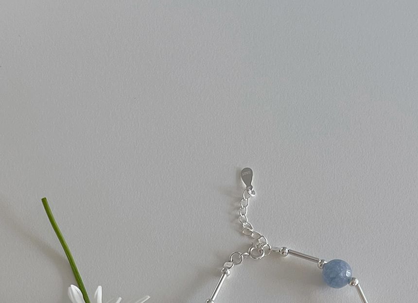 Sterling Bracelet Gemstone Beaded Silver
