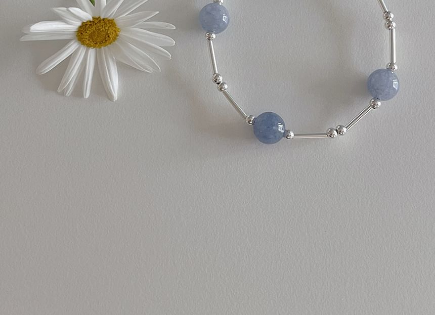 Sterling Bracelet Gemstone Beaded Silver