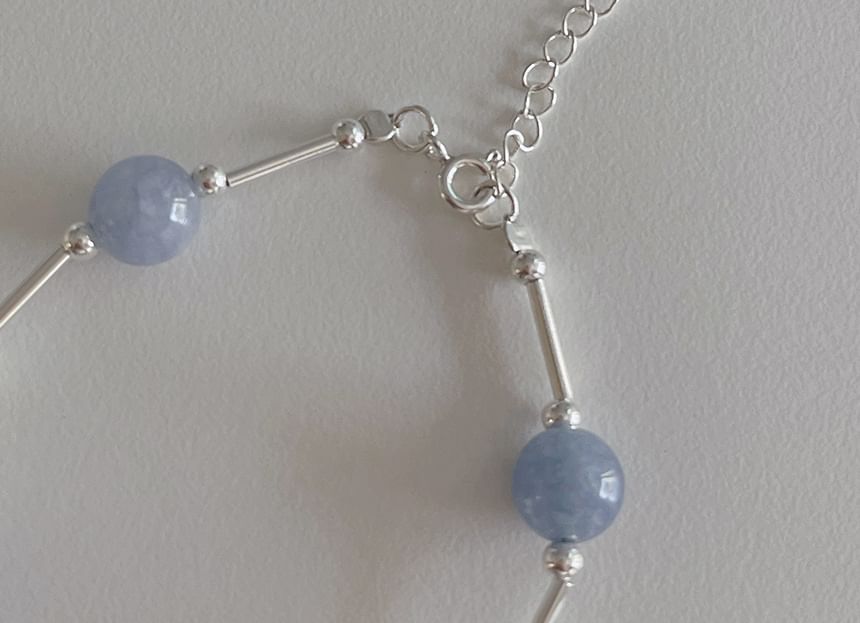 Sterling Bracelet Gemstone Beaded Silver