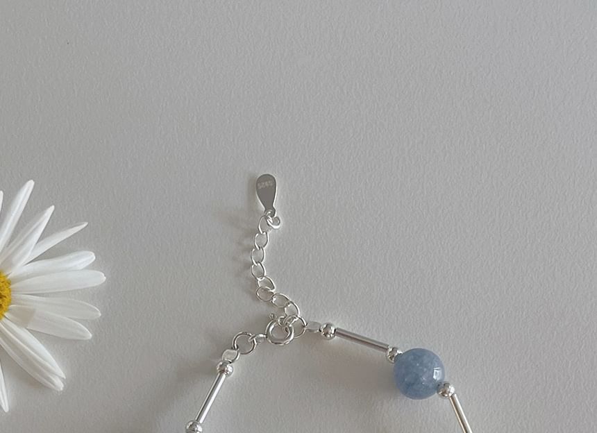 Sterling Bracelet Gemstone Beaded Silver