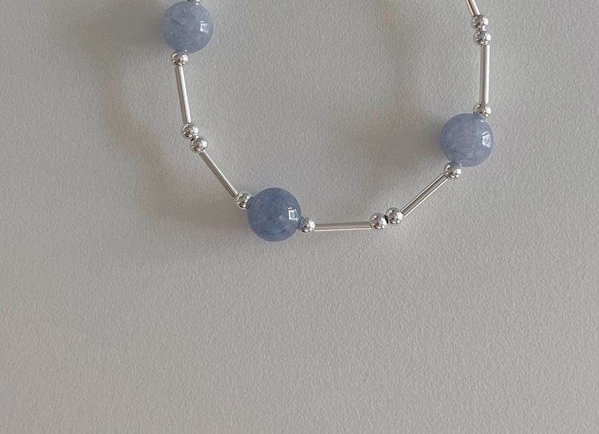 Sterling Bracelet Gemstone Beaded Silver