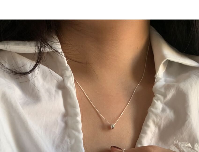 Pendant Necklace Sterling Silver Bead