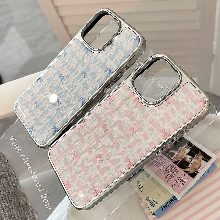 Case Plaid Phone Bow