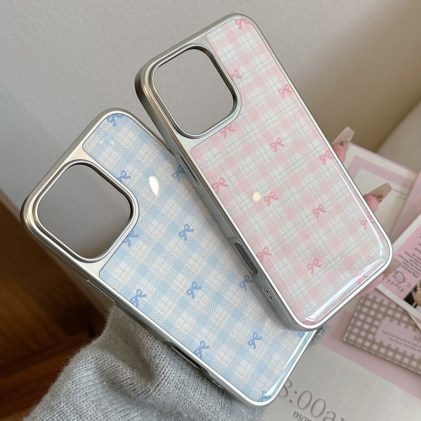 Case Plaid Phone Bow