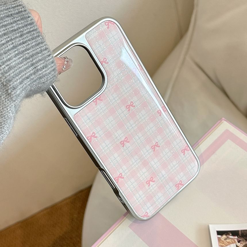 Case Plaid Phone Bow