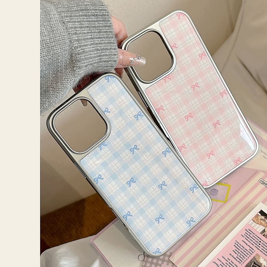 Case Plaid Phone Bow